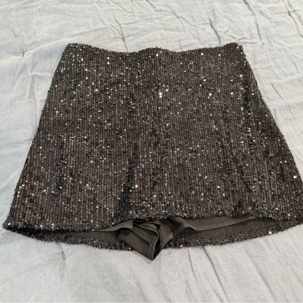 Show Me Your MuMu Black Sequin Skort